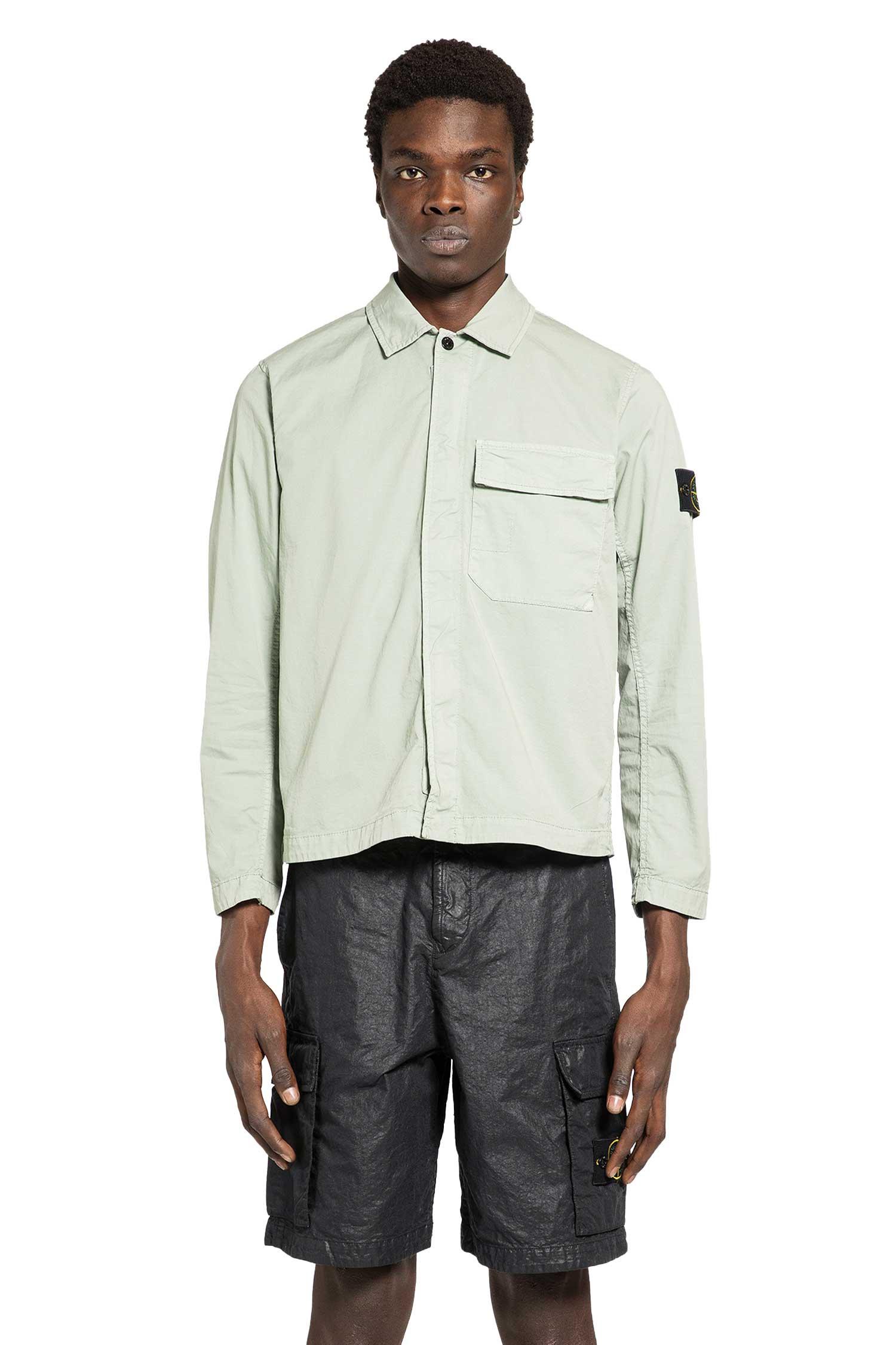 Stone Island 1200013 Stretch Twill Overshirt in Gray for Men | Lyst
