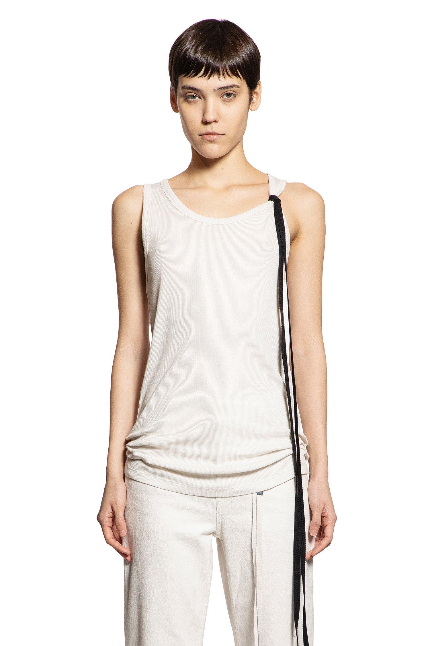 ANN DEMEULEMEESTER ホワイト アシンメトリータンクトップ 38