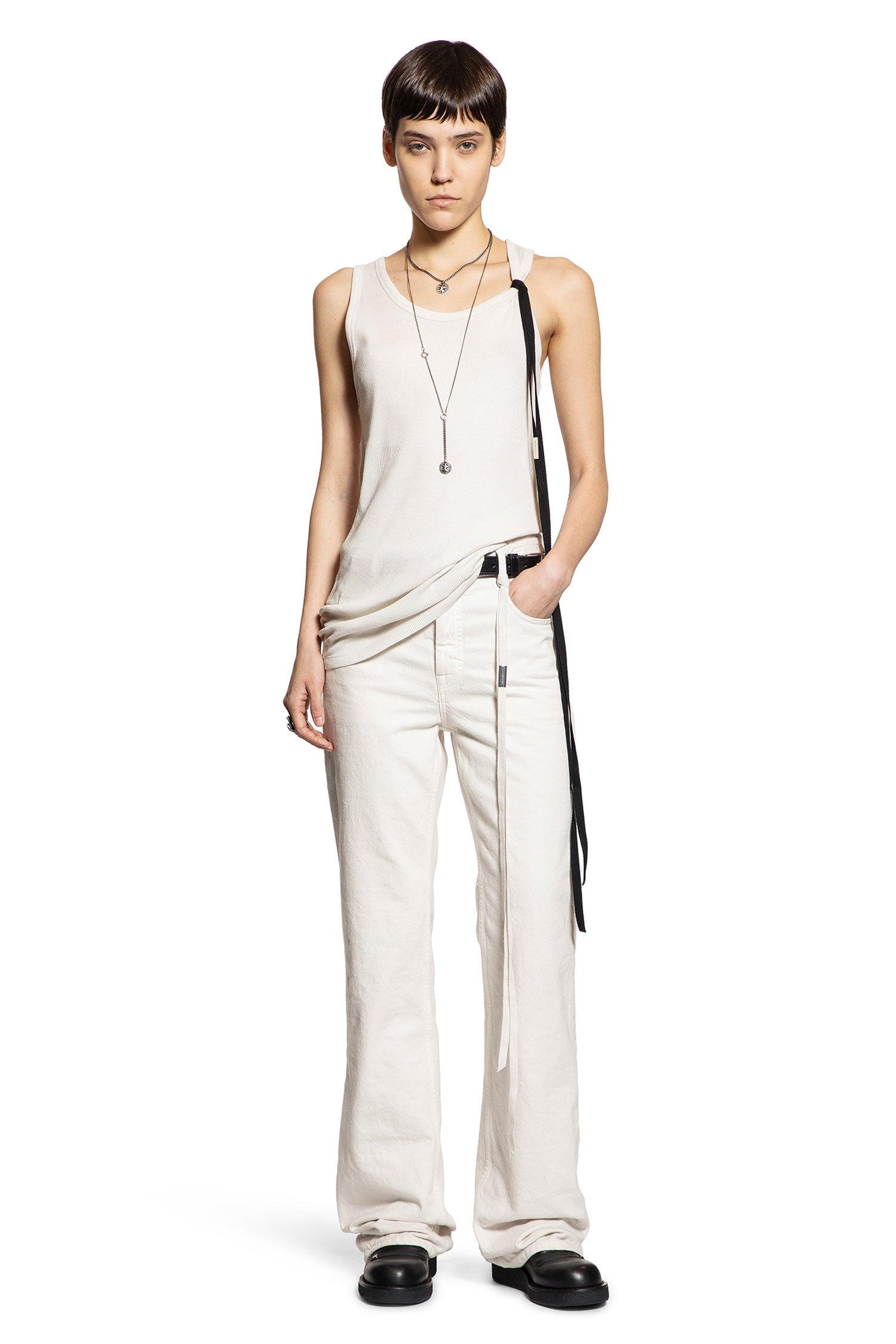 ANN DEMEULEMEESTER ホワイト アシンメトリータンクトップ 38