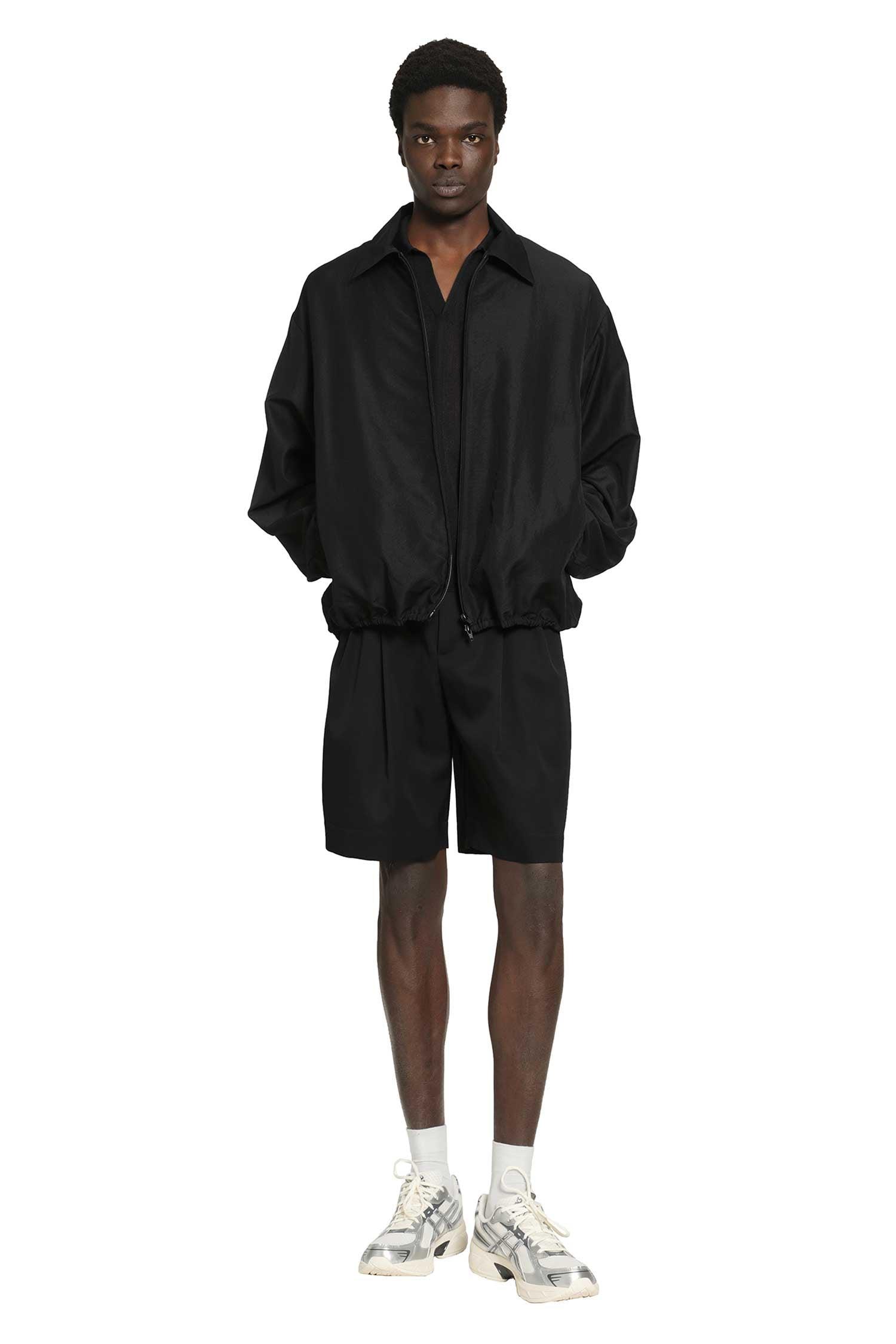 Ssstein Wool Silk Collared Zip Jacket in Black for Men | Lyst