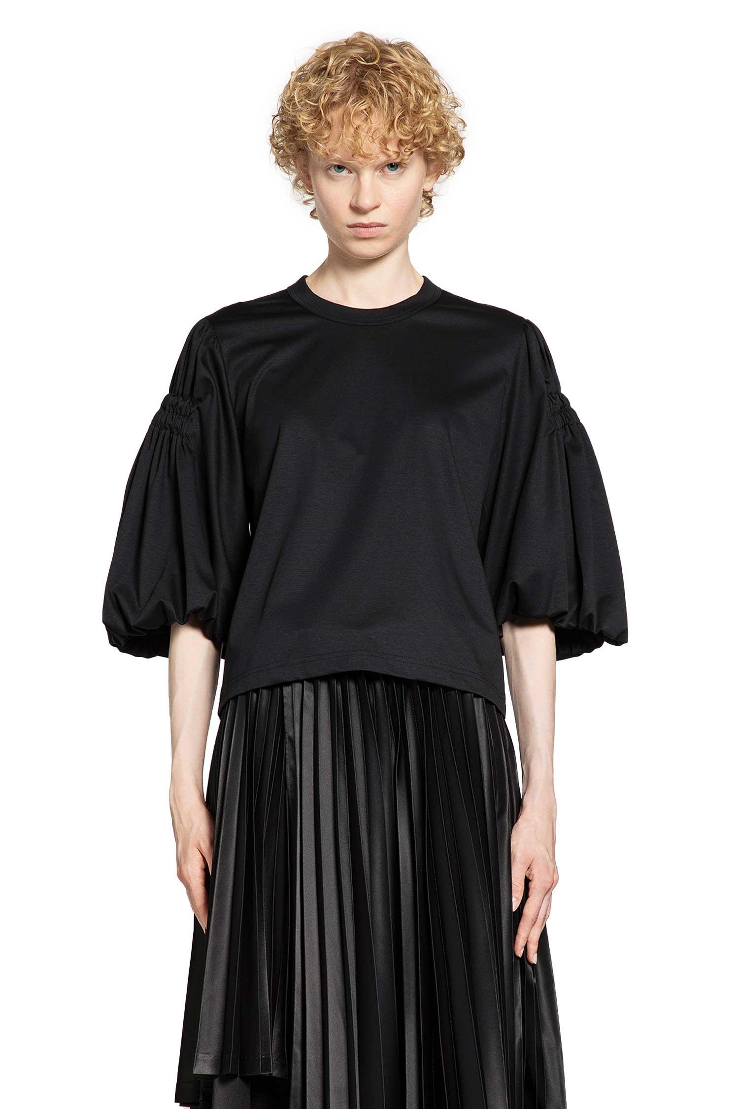 美品!!noir kei ninomiya Tシャツ Noir Kei Ninomiya black gathered t-shirt with belt and sheer