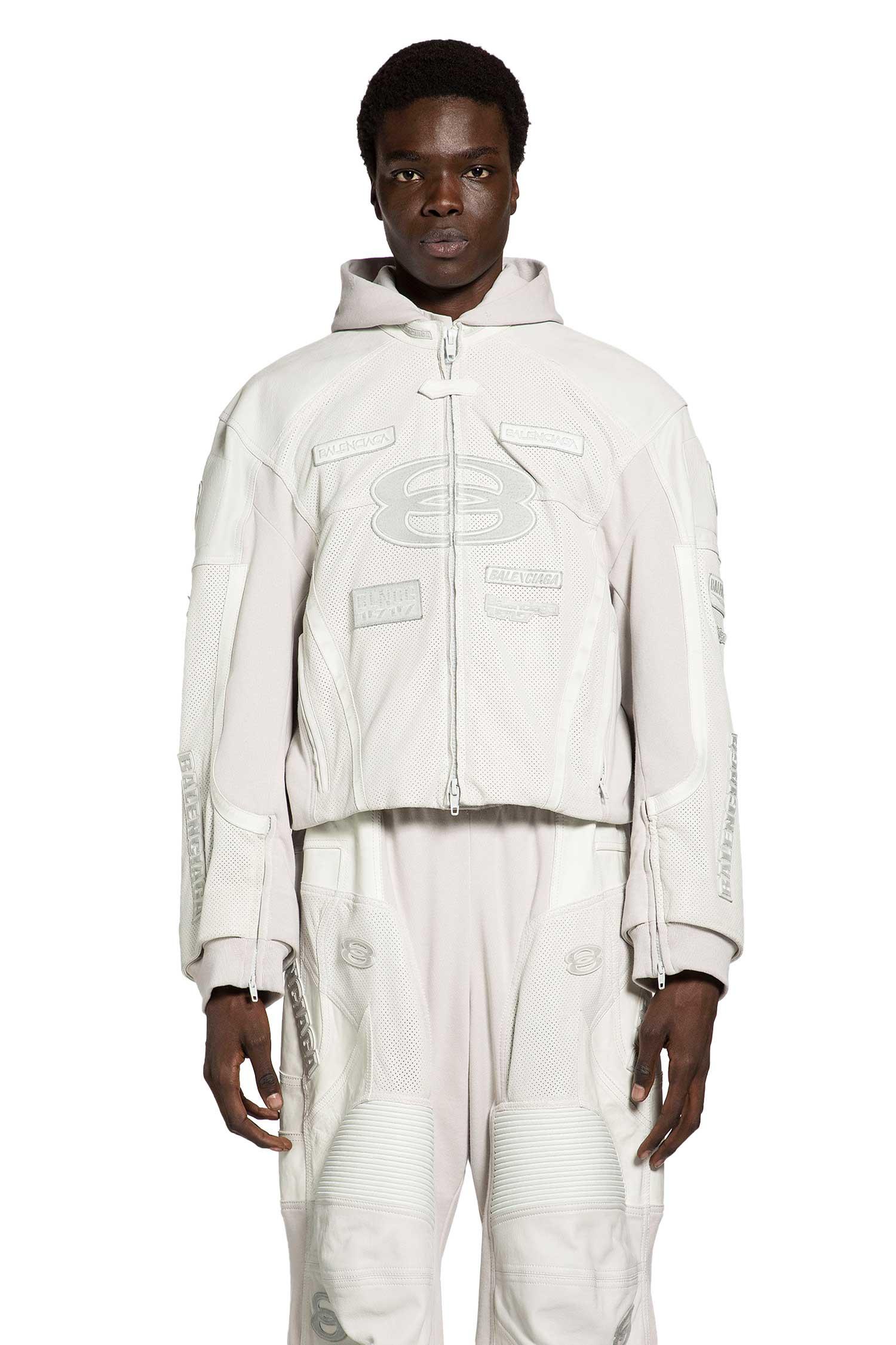 Balenciaga Hybrid Biker Jacket in Natural for Men | Lyst