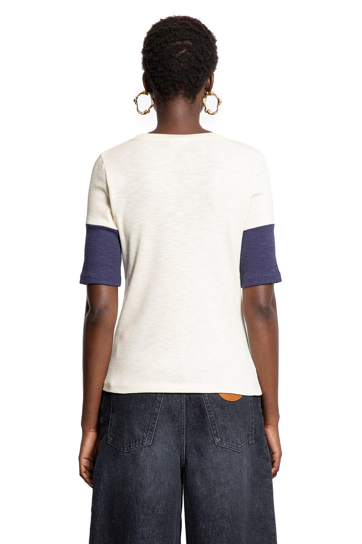Tシャツ・カットソー CHLOE WOOL AND COTTON T-SHIRT WITH LOGO Chloé Cropped Boxy Logo T Shirt In Cotton Jersey | Chloé CA