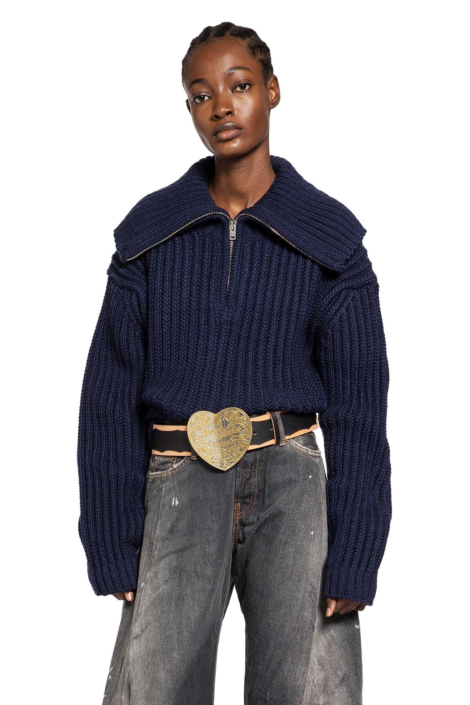 Acne Studios Wool Half-Zip Sweater in Blue | Lyst