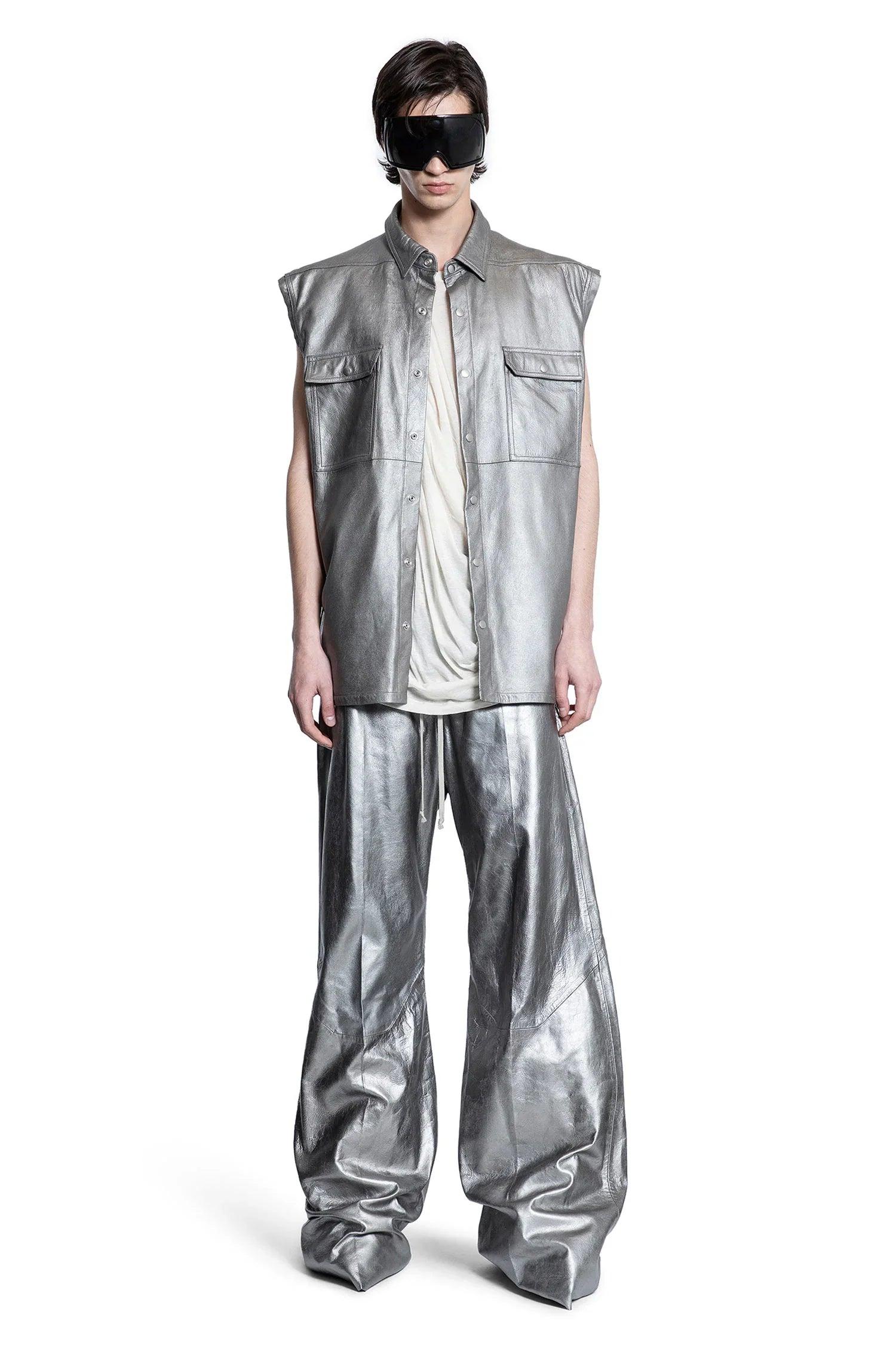 Rick Owens Hollywood Jumbo Sleeveless Outershirt in Grey for Men