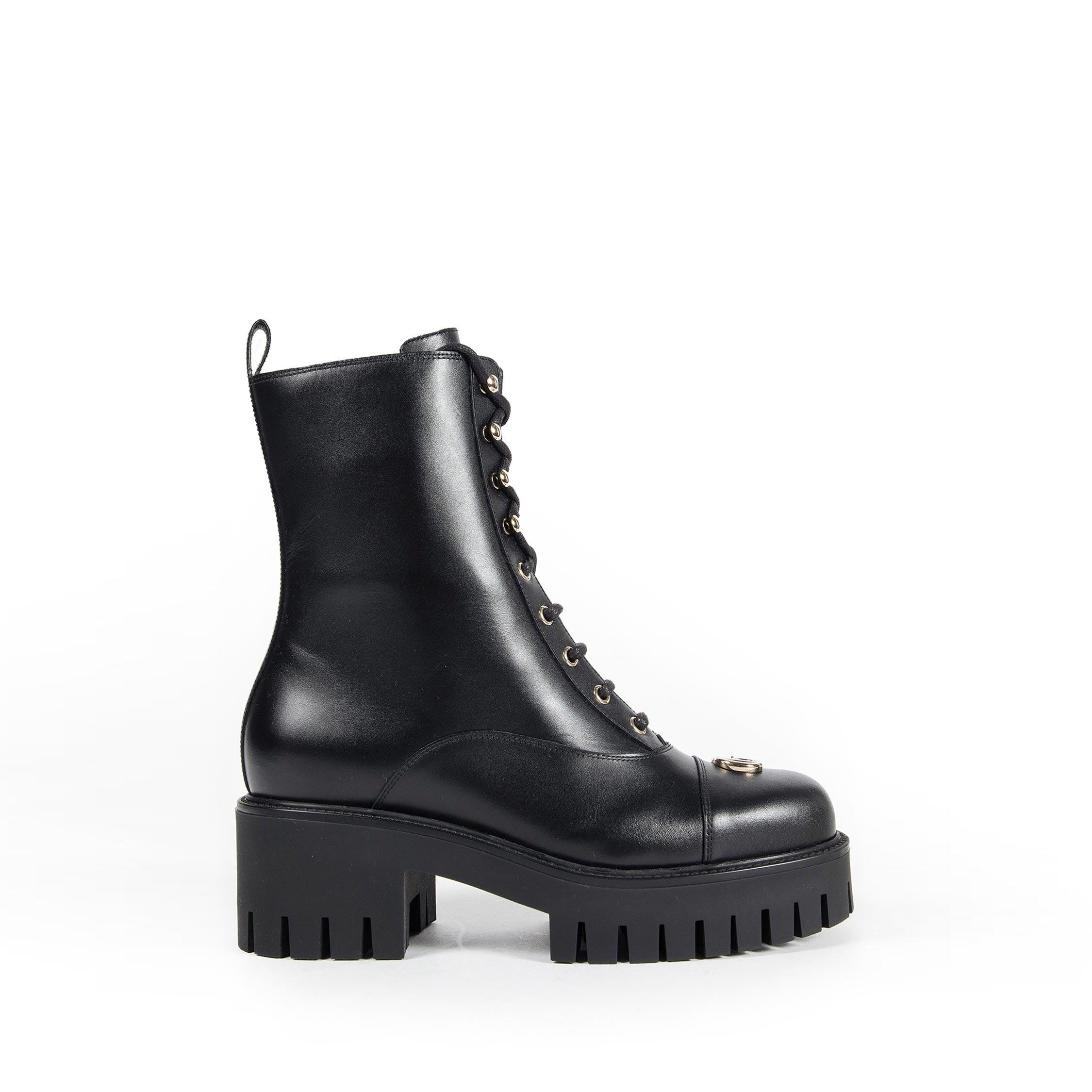 【グッチ】Leather Ankle Boot ショートブーツ Women's Horsebit boot in black leather | GUCCI® US
