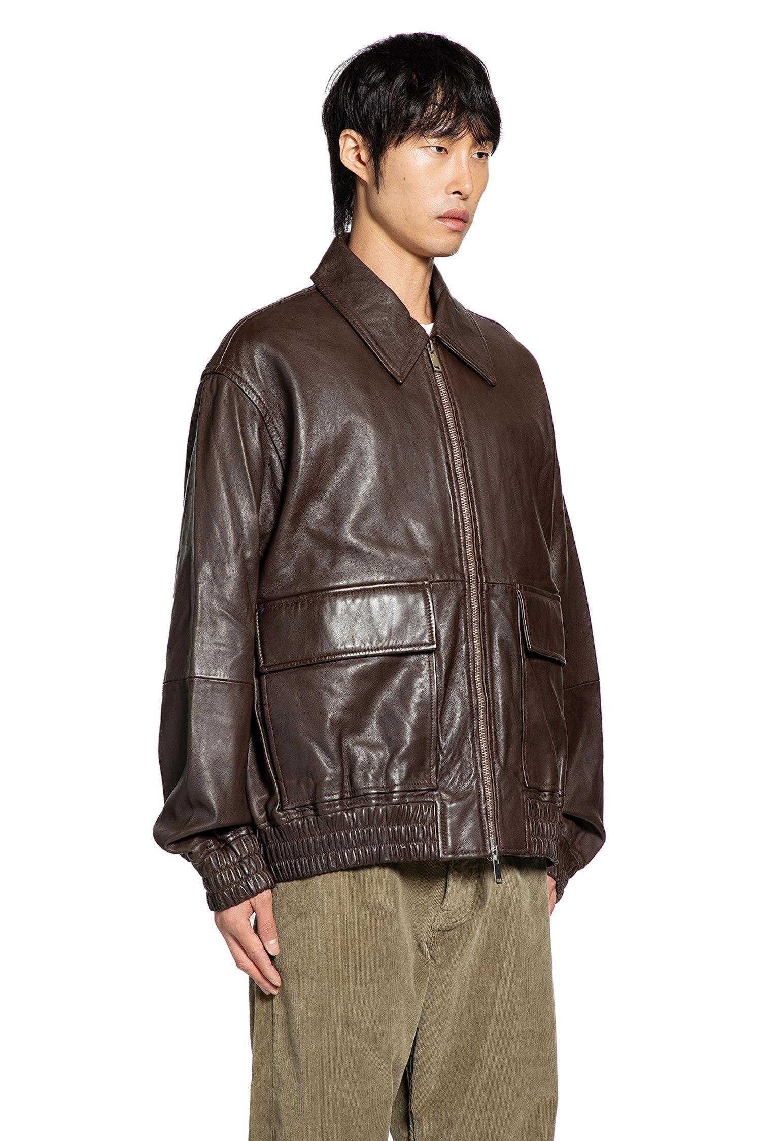 ジャケット・アウター STUDIO NICHOLSON PISTON LEATHER BROWN 23984349_57113598_322.jpg