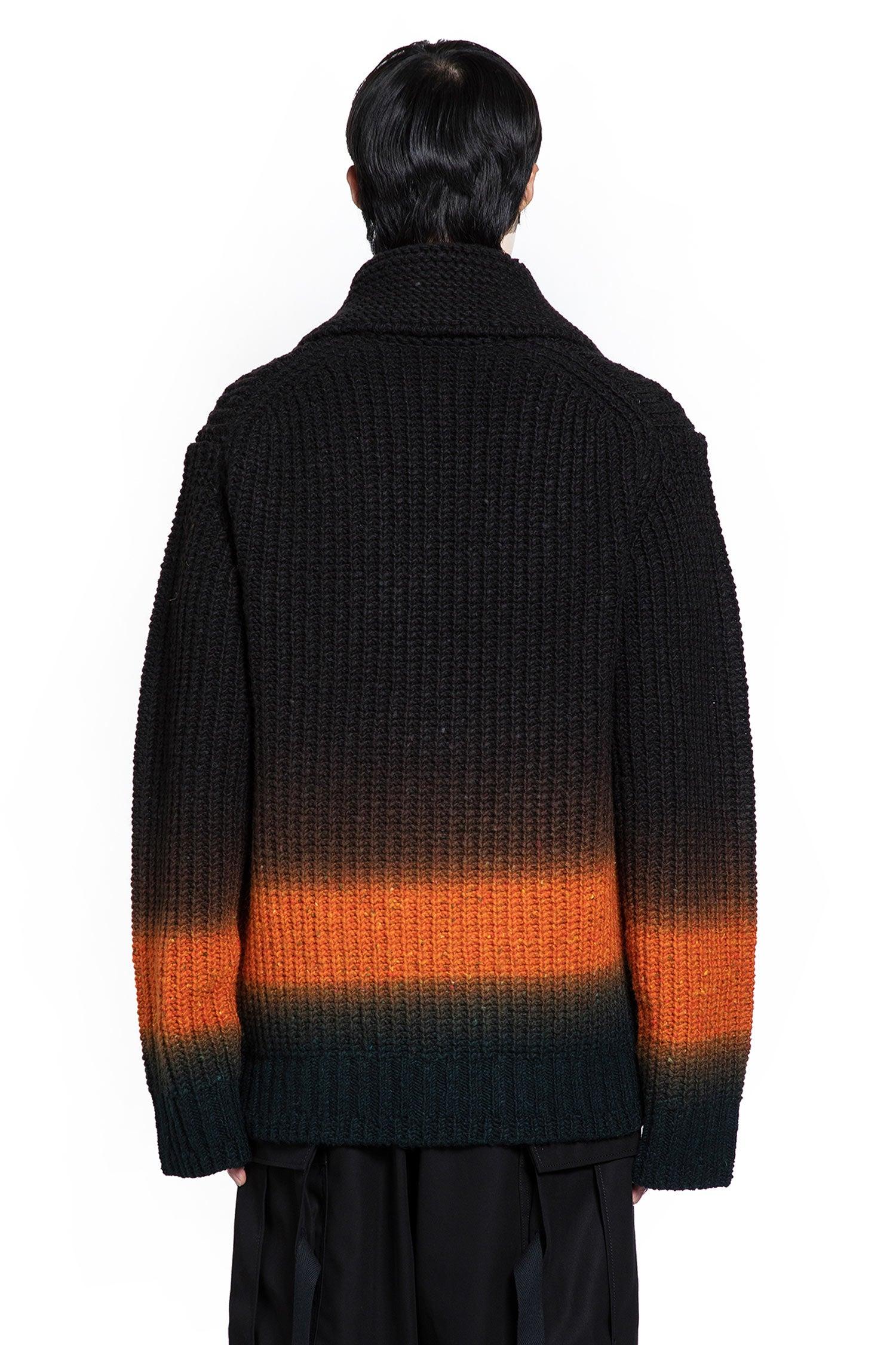 Sacai Garment Dye Wool Knit Cardigan in Black for Men | Lyst UK