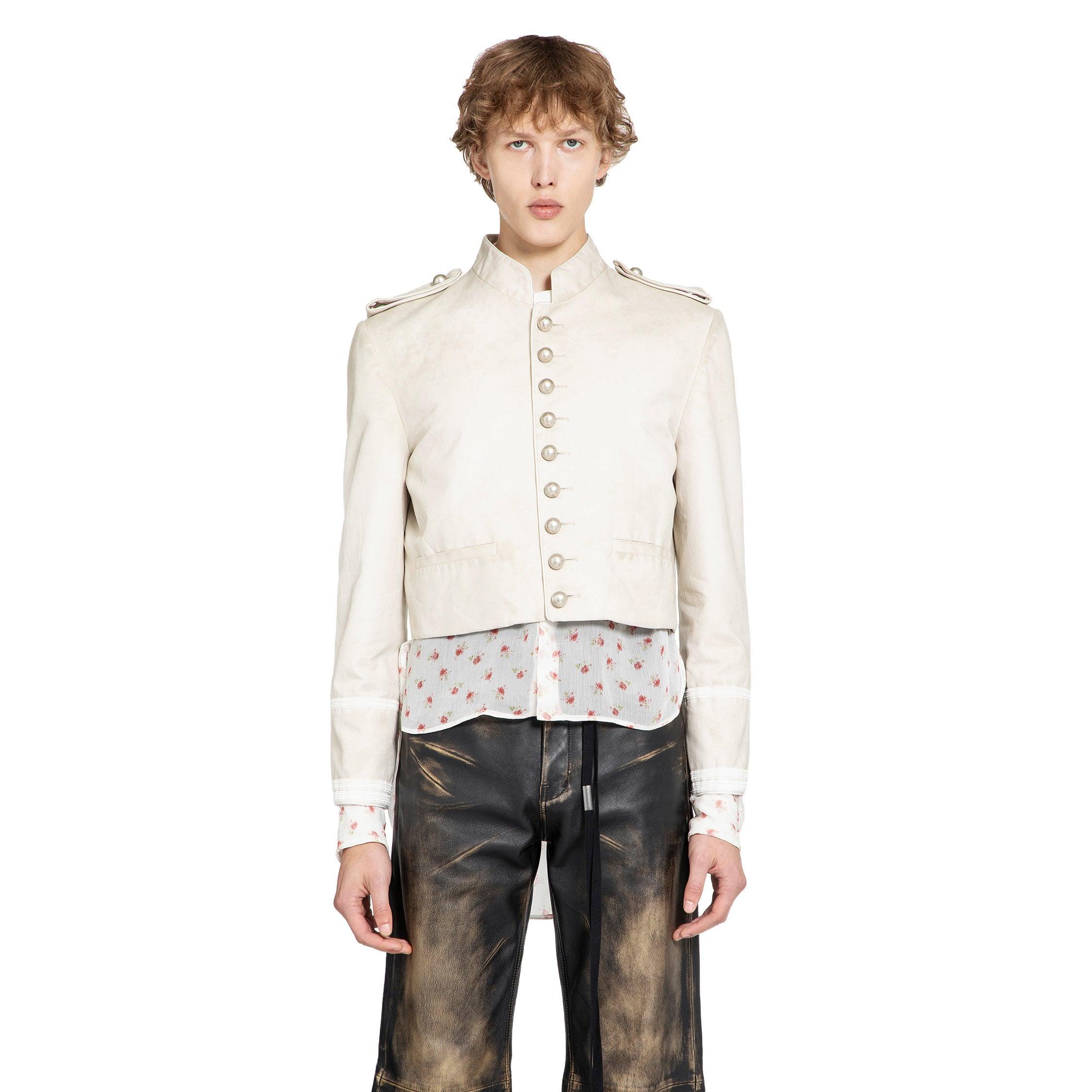 Ann Demeulemeester Harris Marsina Jacket in White for Men | Lyst UK