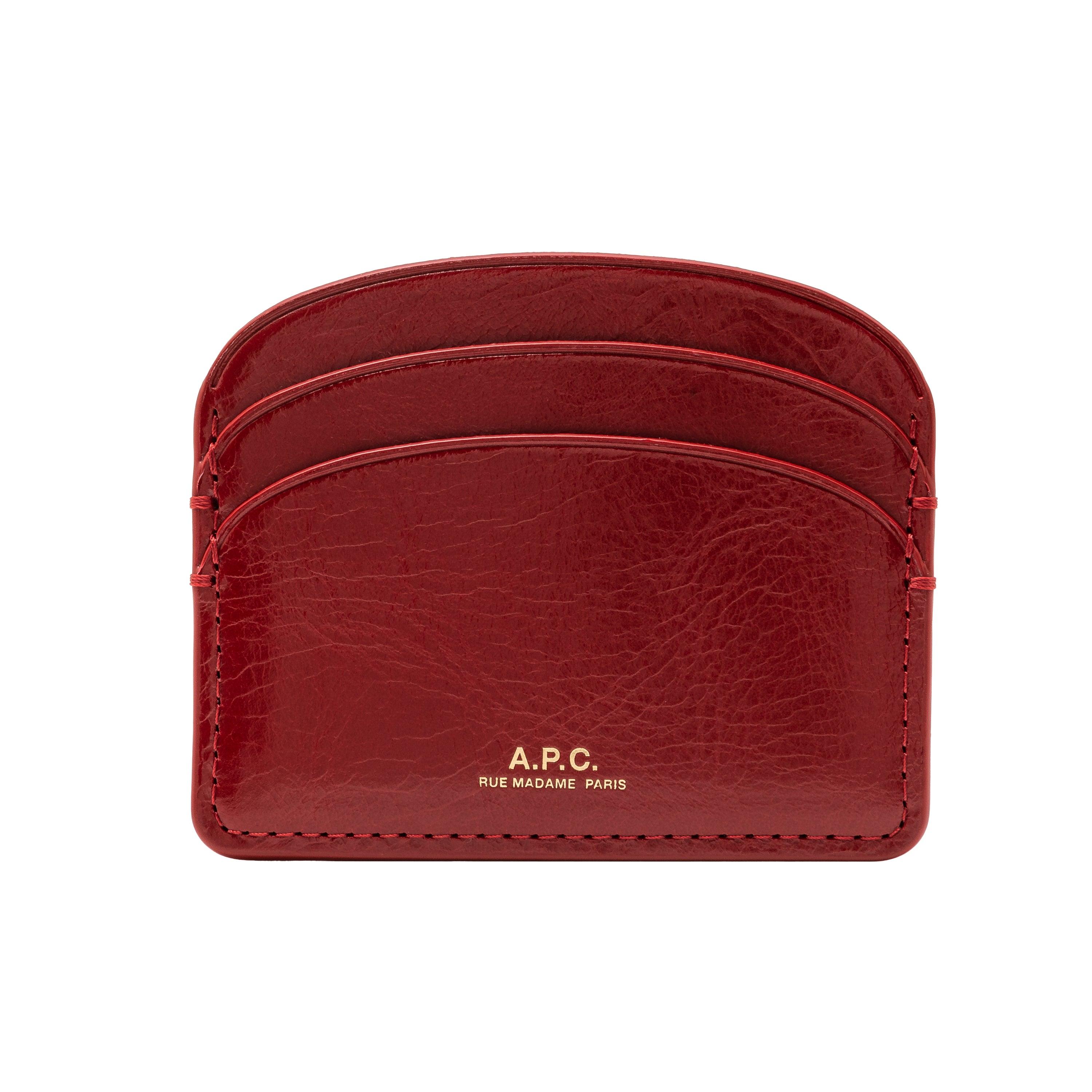 カードケース・名刺入れ Demi Lune Card Holder - A.P.C. - Leather - Red Demi-lune cardholder - Smooth leather - A.P.C. Ready-to-wear
