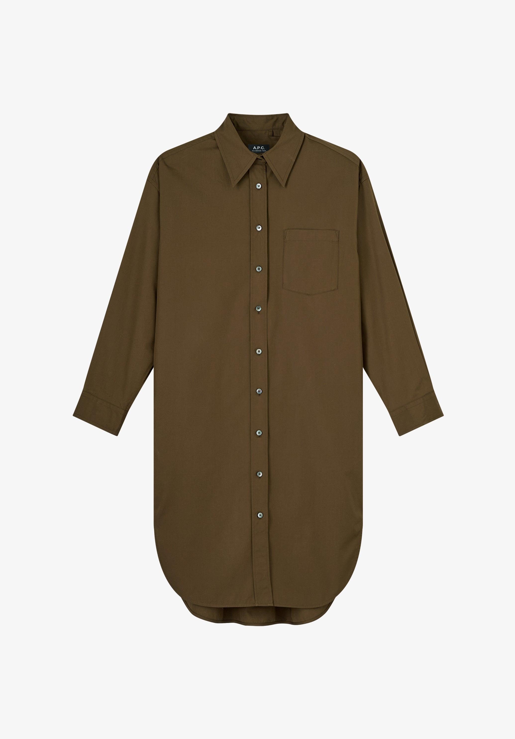 A.P.C. A. P.c. Carola Dress 34 Khaki Green | Lyst A.P.C. A. P.c. Carola Dress 34 Khaki Green | Lyst