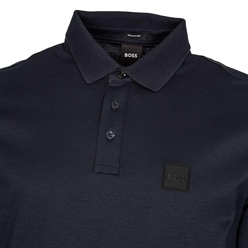 Hugo boss navy long sleeve polo 2025
