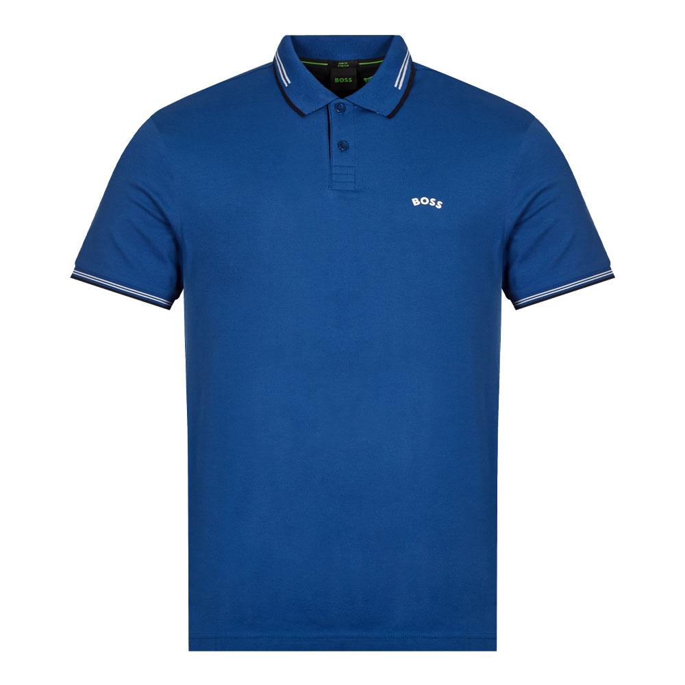 BOSS by HUGO BOSS Paul Curved Polo Shirt in Blue for Men | Lyst