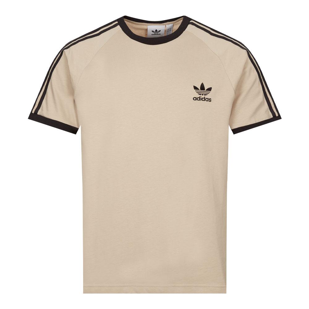 adidas 3 Stripes T-shirt in Natural for Men | Lyst