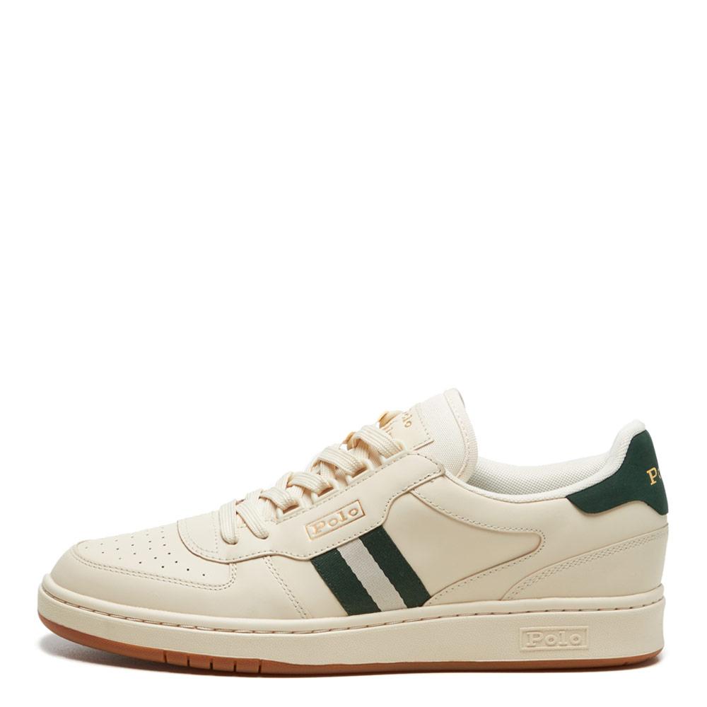 Ralph Lauren Polo Sport Court Leather Trainers in Natural for Men | Lyst