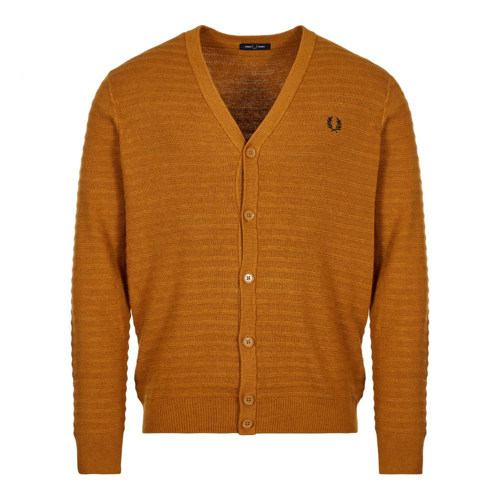 Fred Perry Knitted Cardigan in Brown for Men | Lyst