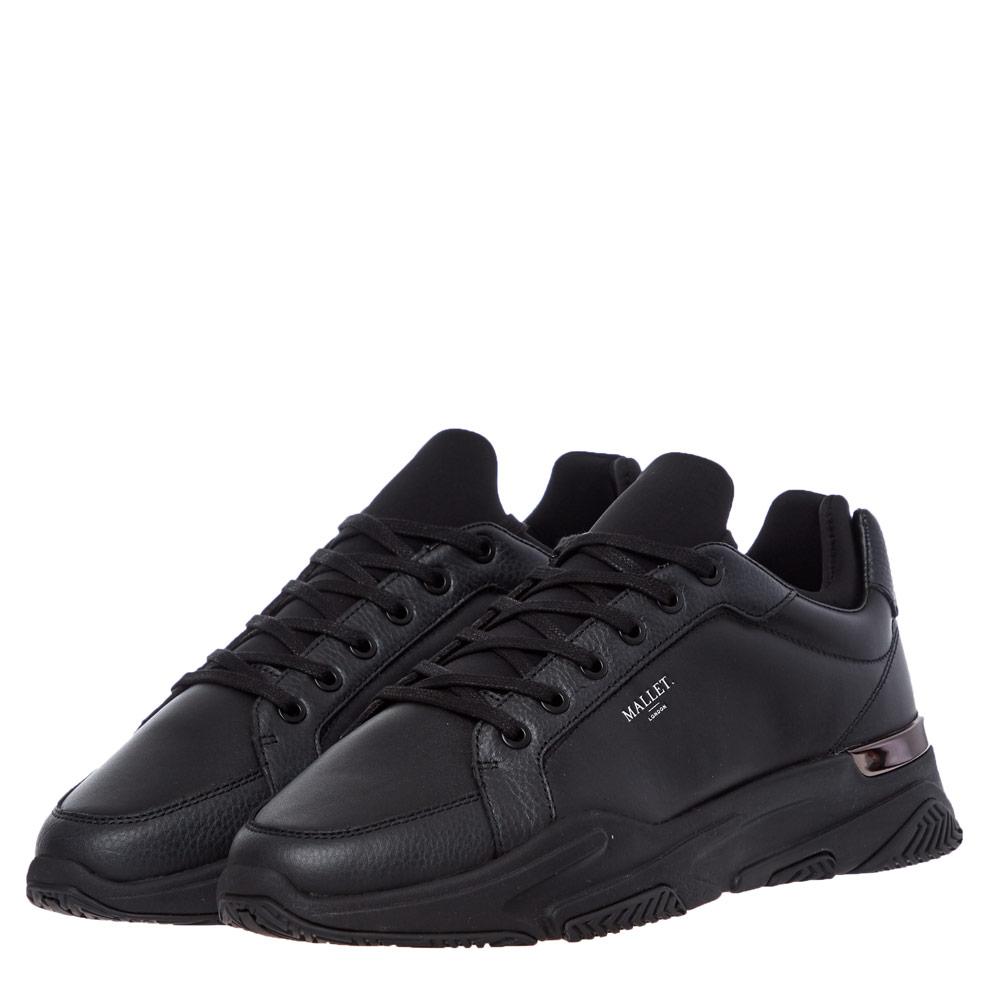 black leather mallet trainers