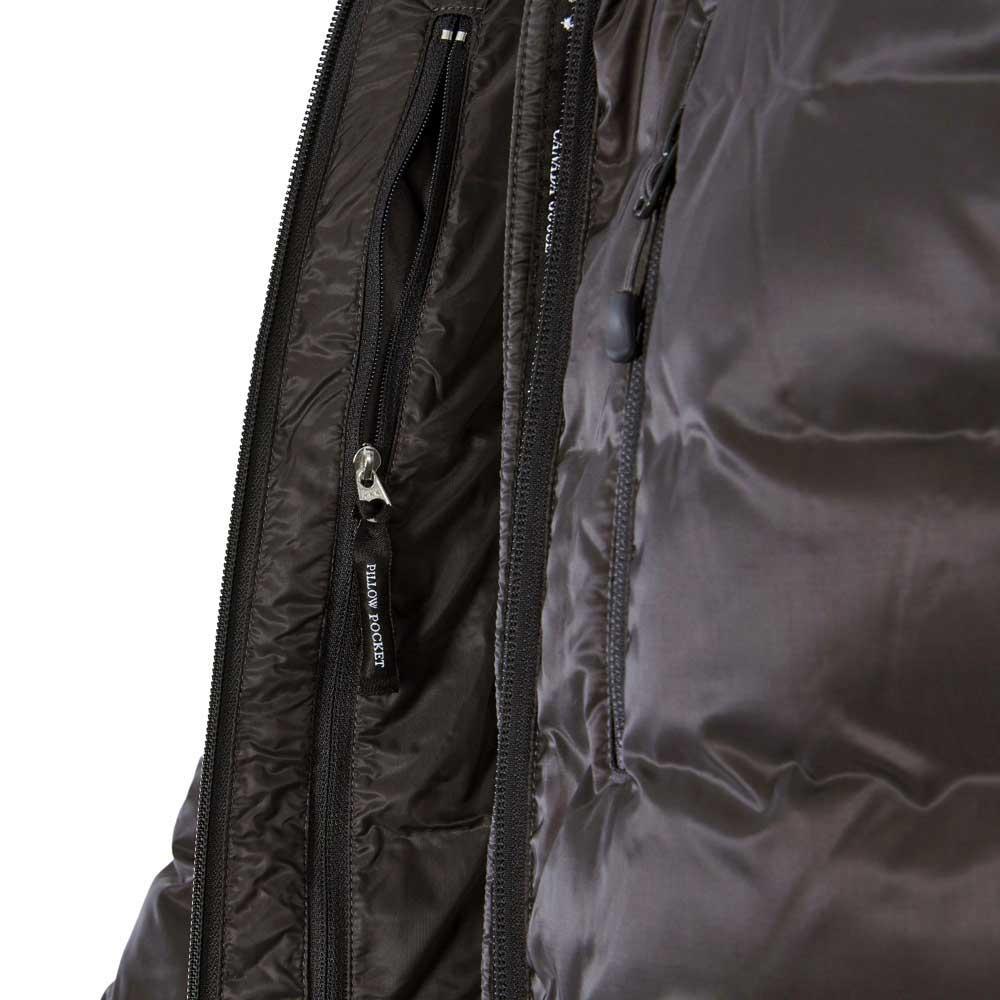 red shiny puffer jacket