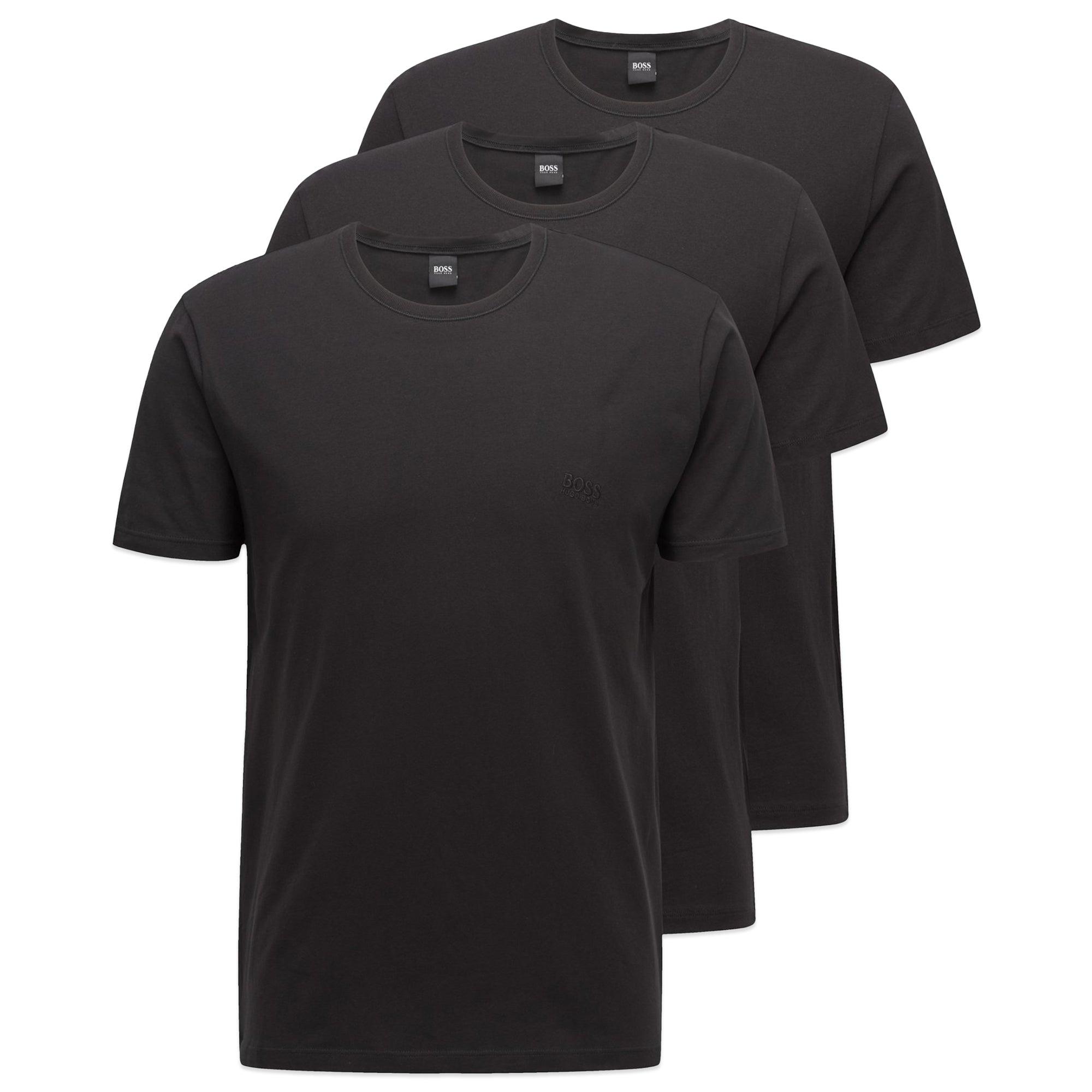 BOSS by HUGO BOSS 3 Pack Cotton T-shirts in Black for Men | Lyst