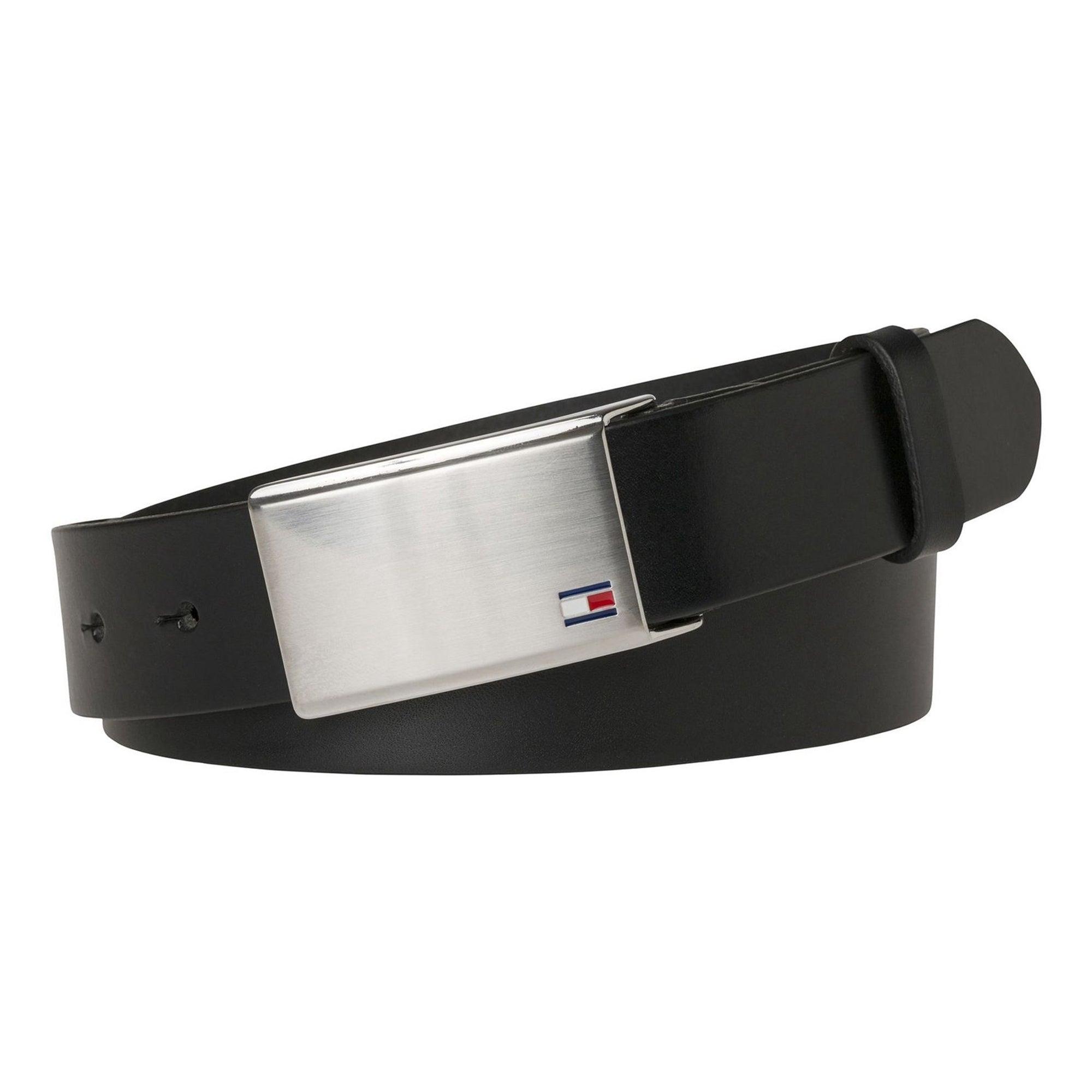 Tommy Hilfiger Adjustable Logo Plaque Belt in Black for Men | Lyst