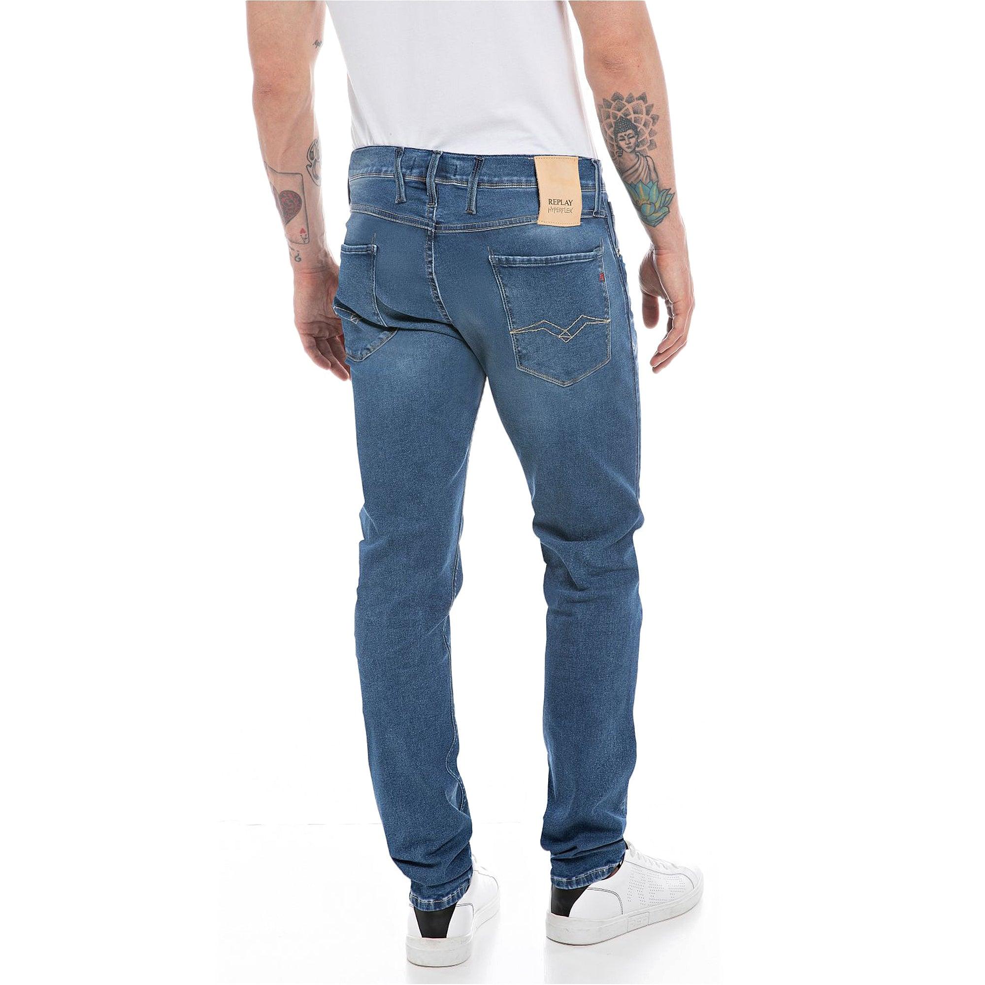 Replay Hyperflex Re Used Anbass Slim Tapered Jeans in Blue for Men | Lyst