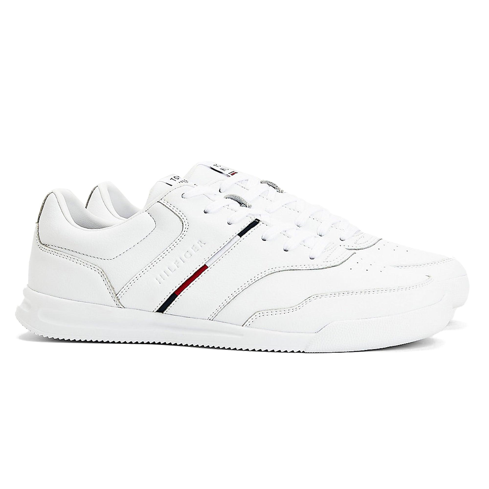 Tommy Hilfiger Lightweight Leather Stripe Trainers White for Men | Lyst