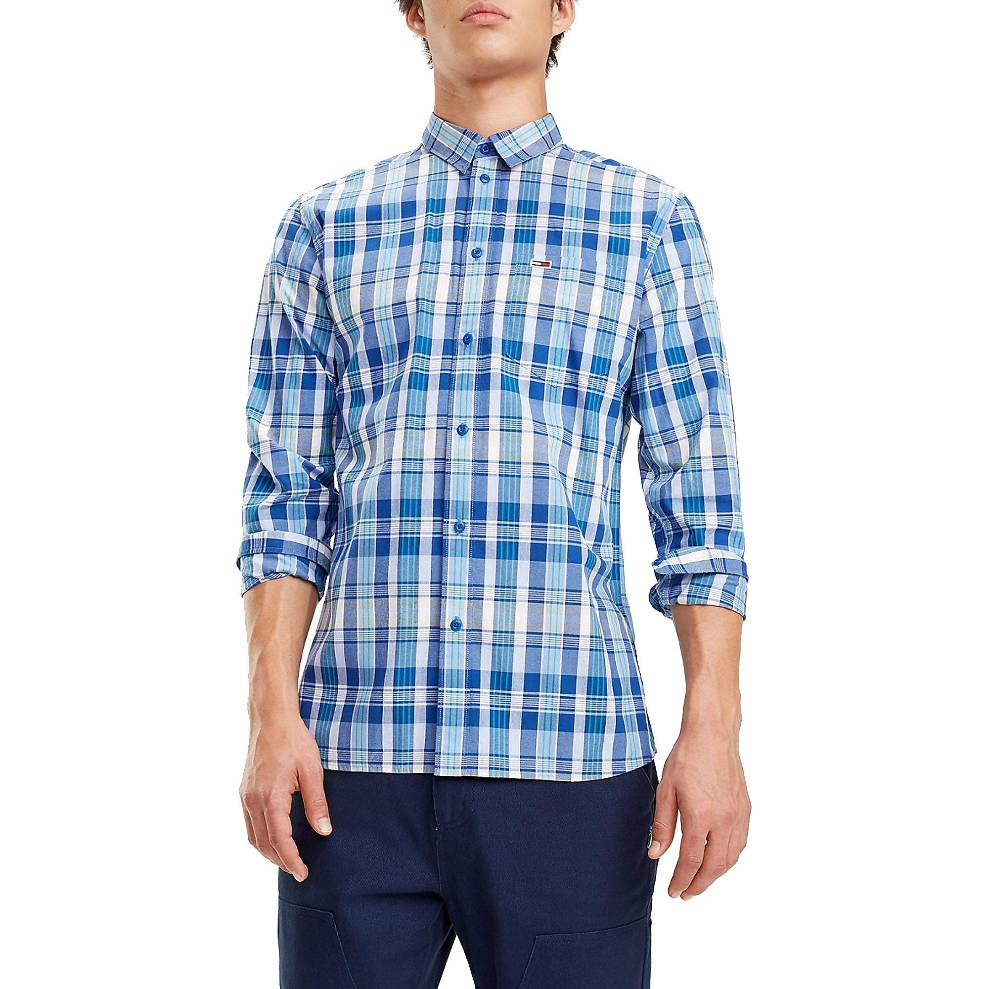 Big check. Big checkered shirt.