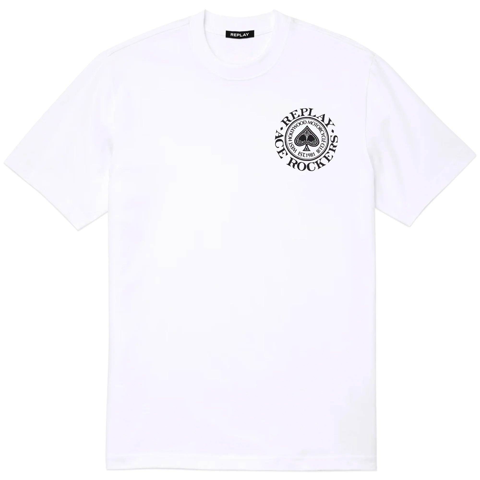 Replay Ace Of Spades Rockers T-shirt in White for Men | Lyst