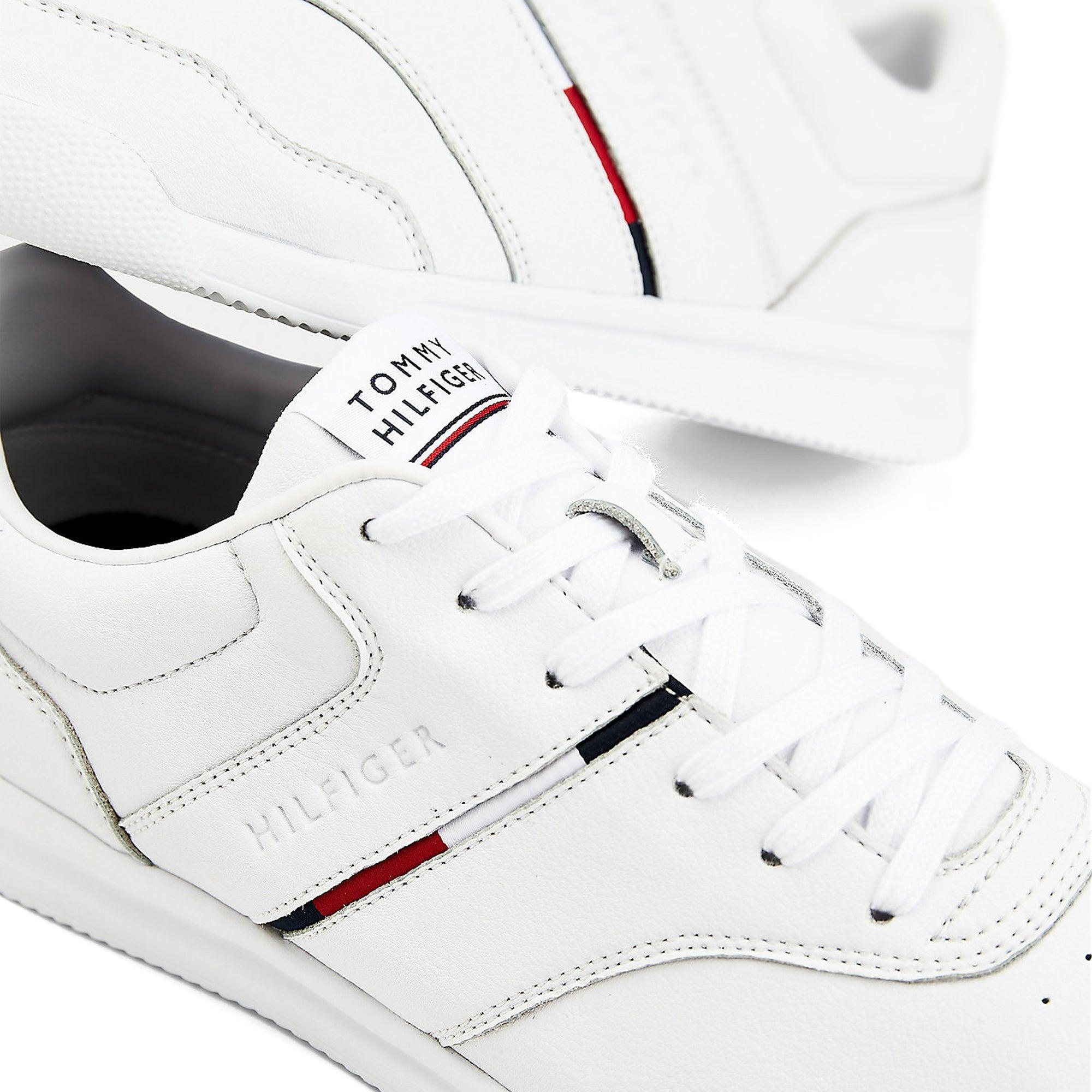 Tommy Hilfiger Lightweight Leather Stripe Trainers White for Men | Lyst