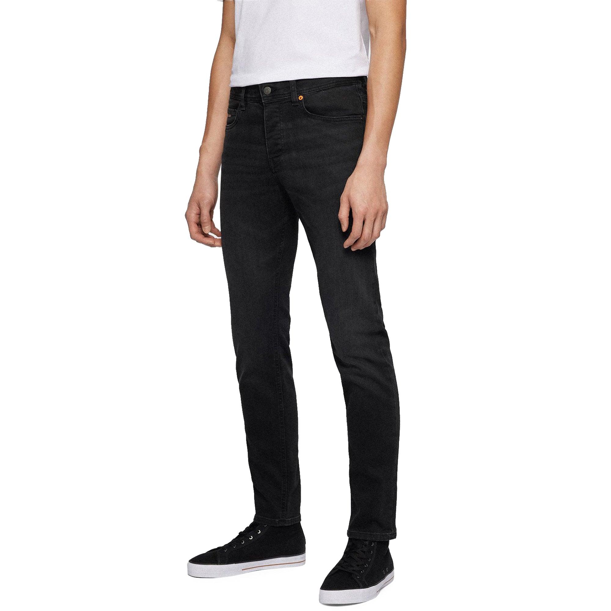 BOSS by HUGO BOSS Delaware Slim Fit Jeans - Jet Black Stretch for Men | Lyst