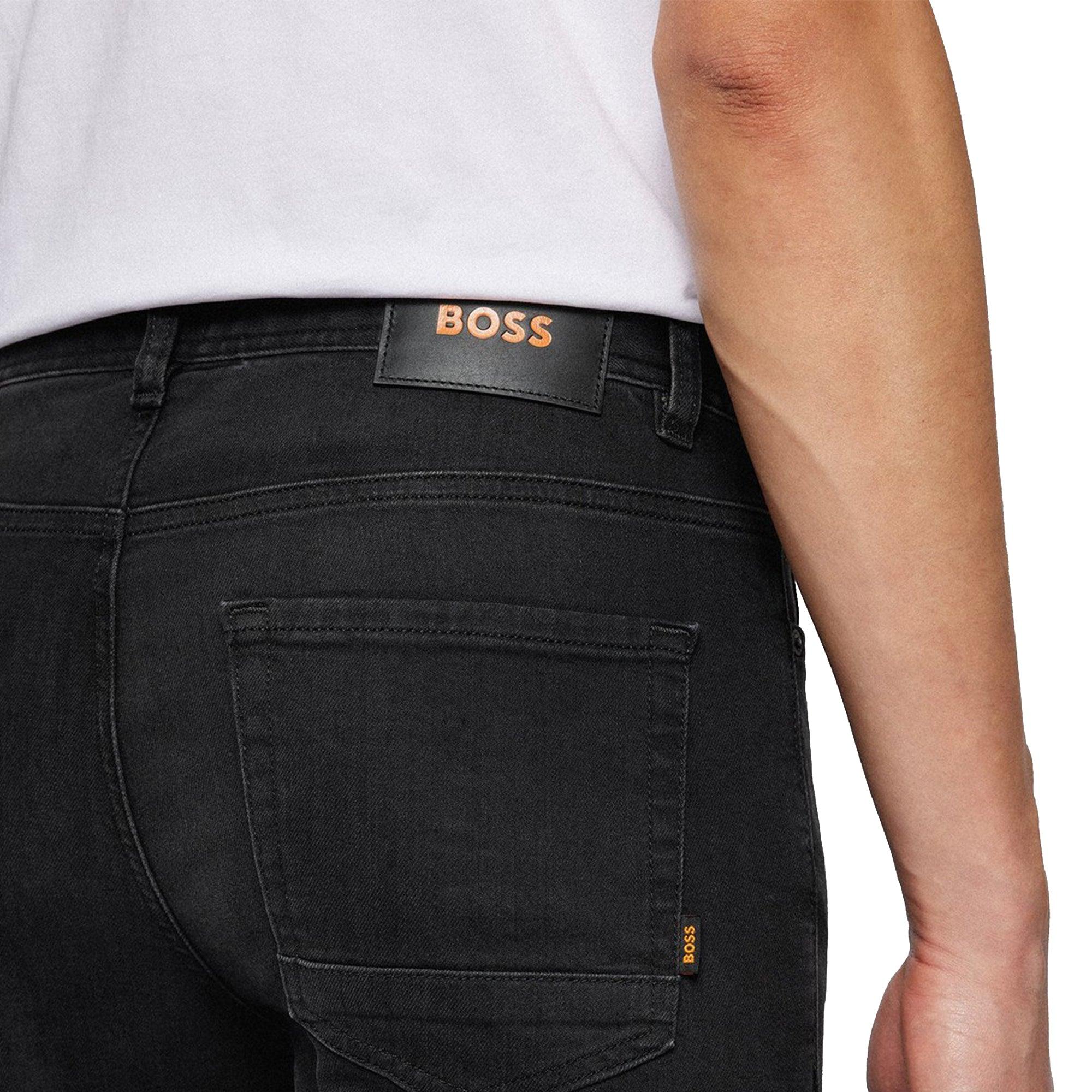 fænomen Larry Belmont rulle BOSS by HUGO BOSS Delaware Slim Fit Jeans - Jet Black Stretch for Men | Lyst
