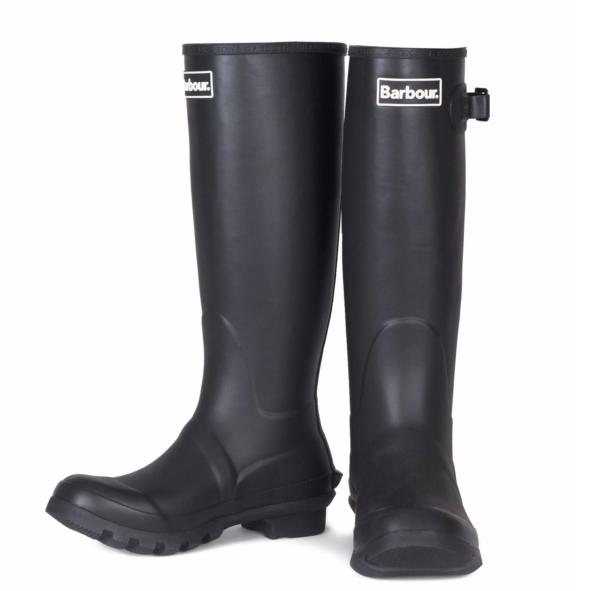 barbour black wellies