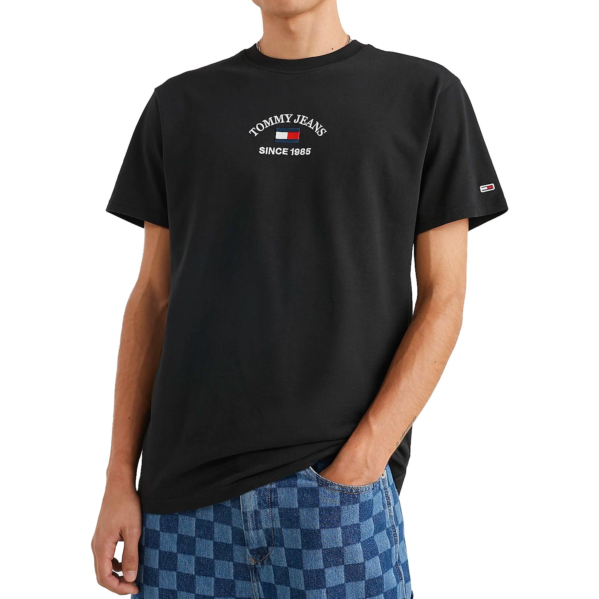 Tommy Hilfiger Tommy Jeans Timeless Flocked Flag T-shirt in Black for Men |  Lyst