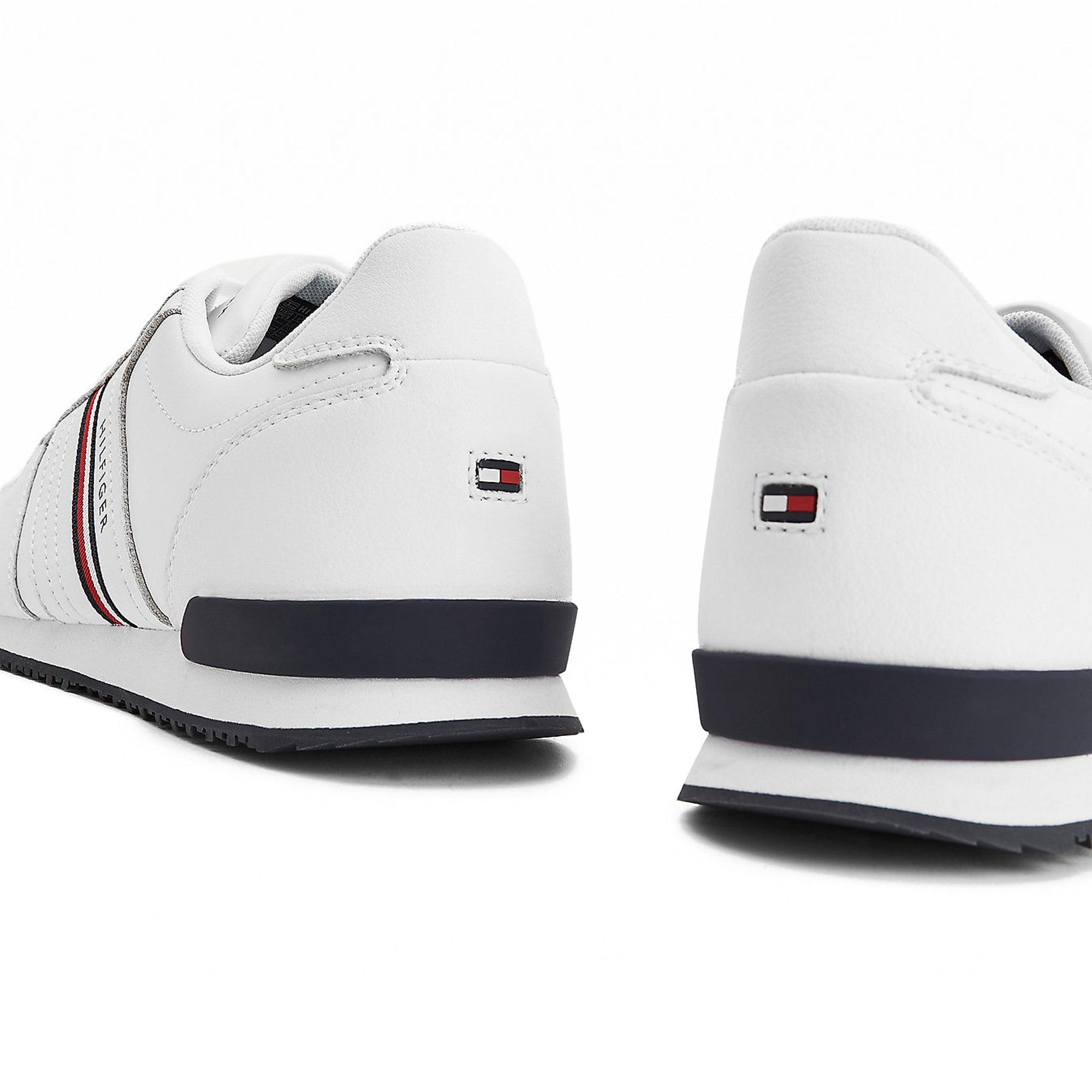 Tommy Hilfiger Iconic Leather Runner Stripes Trainers White for Men | Lyst