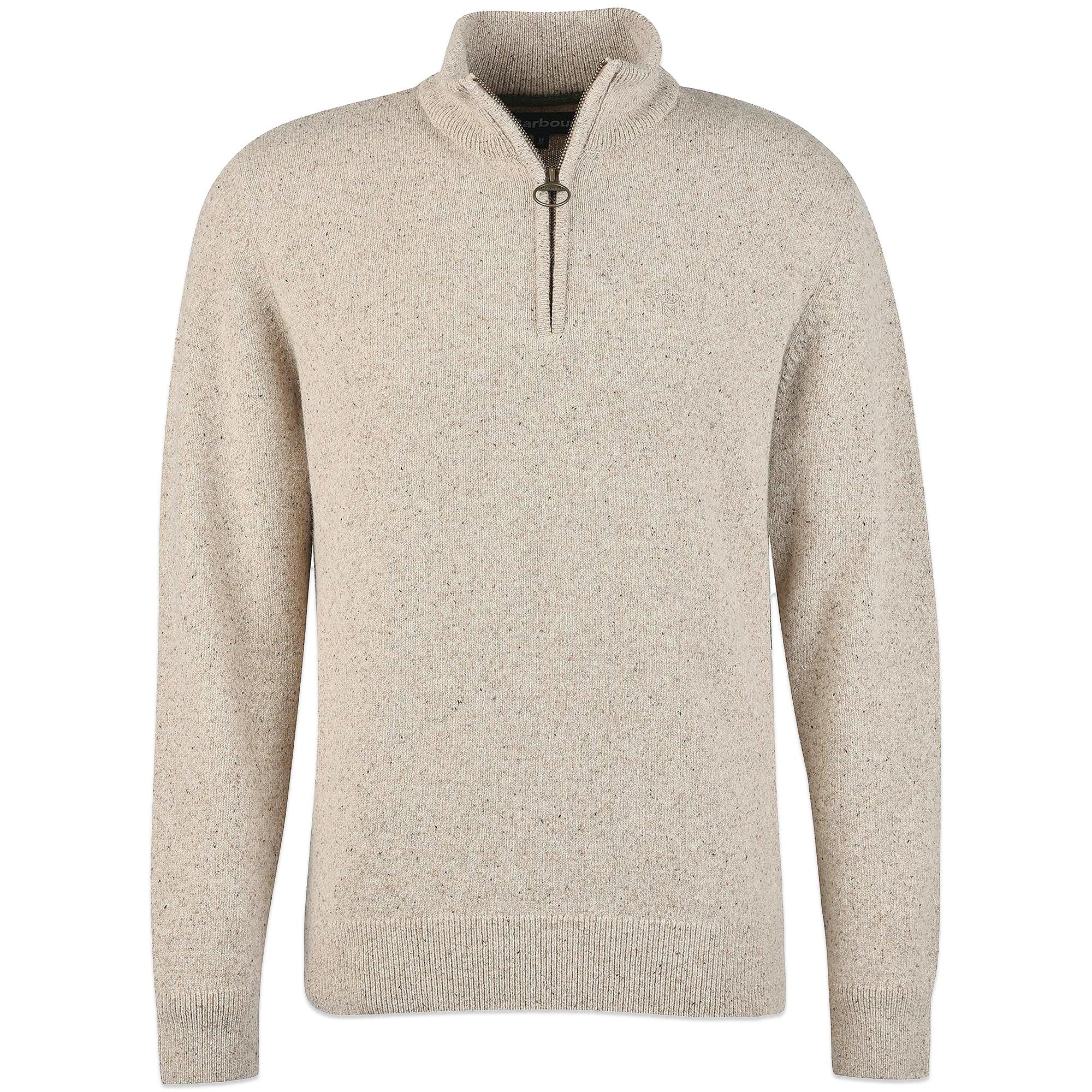 Barbour Tisbury Half Zip Sweater in Natural for Men | Lyst