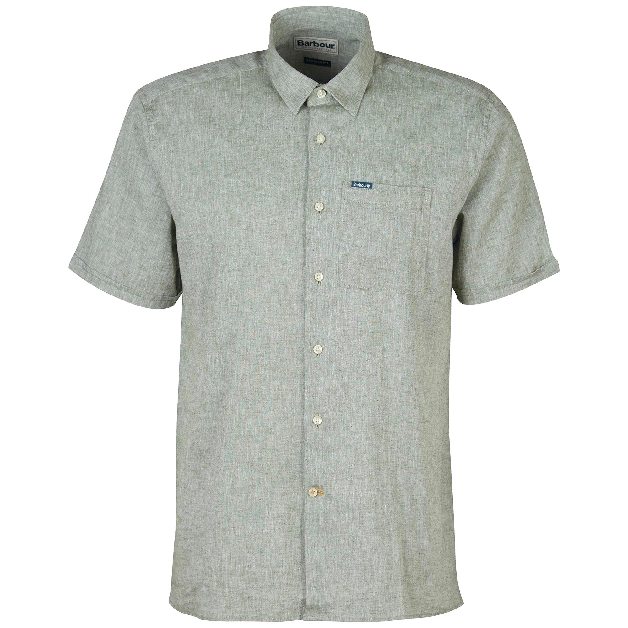 Barbour Nelson Short Sleeve Linen Shirt in Green for Men | Lyst