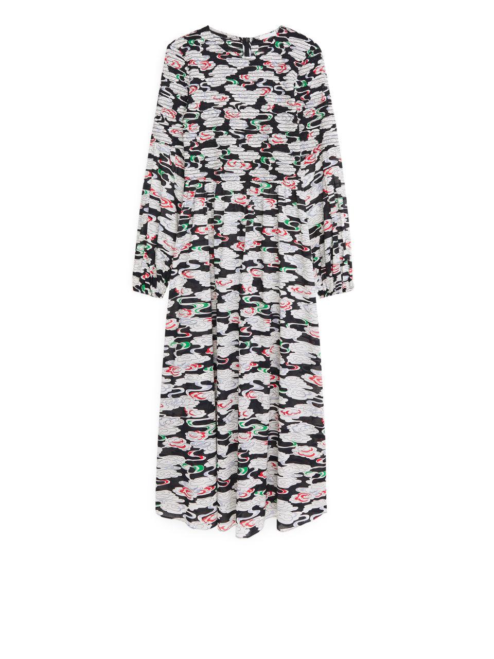 arket shirred voile dress