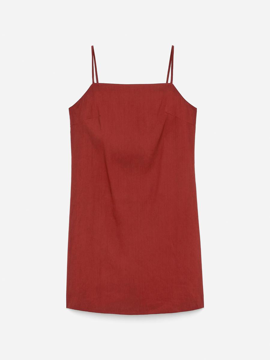 ARKET Linen-Blend Strap Dress in Red | Lyst UK