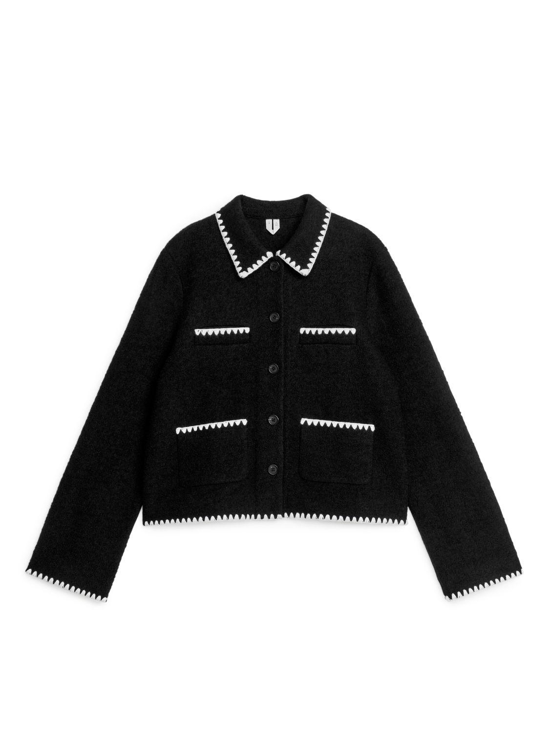 ARKET Contrast Stitch Jacket in Black Lyst UK