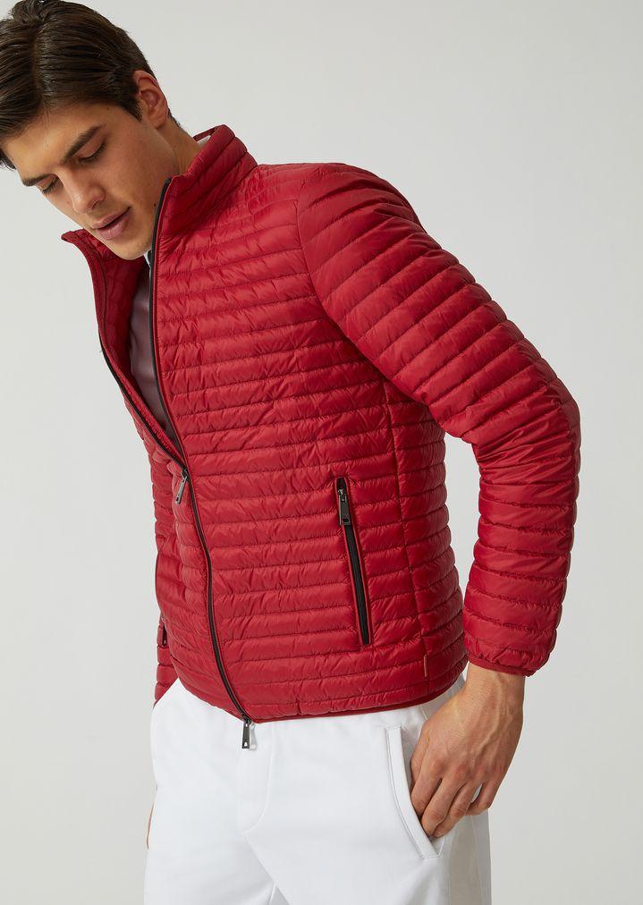 Emporio Armani Synthetic Technical Fabric Down Jacket in Red Black (Red