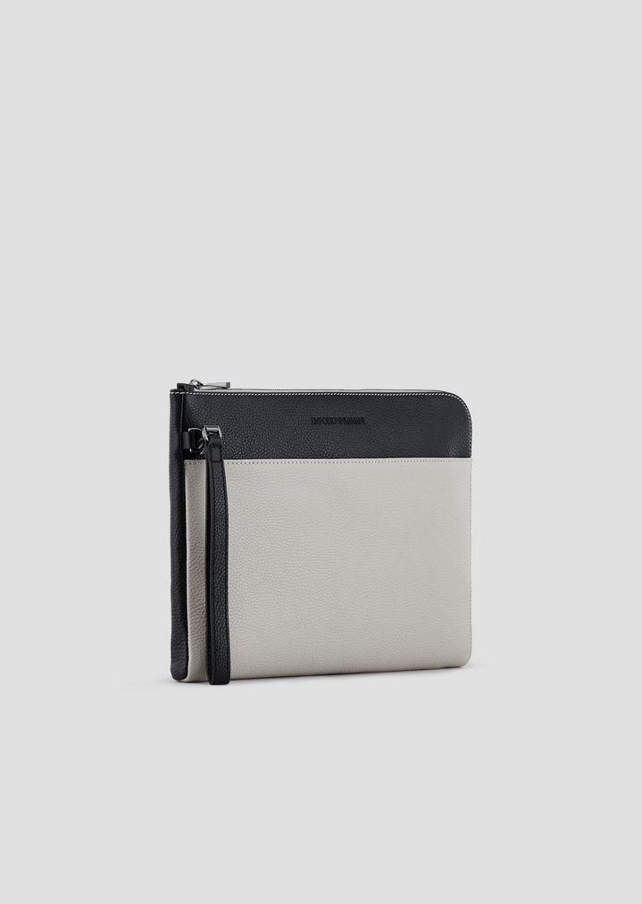 grey armani pouch