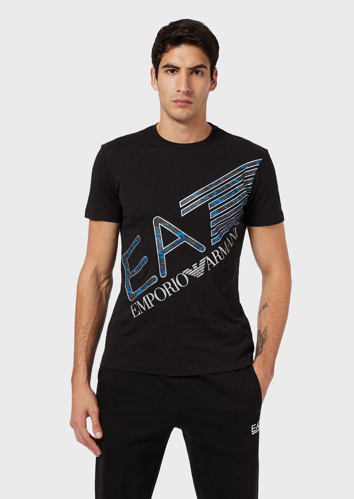 Emporio Armani Cotton T-shirt in Black for Men - Lyst
