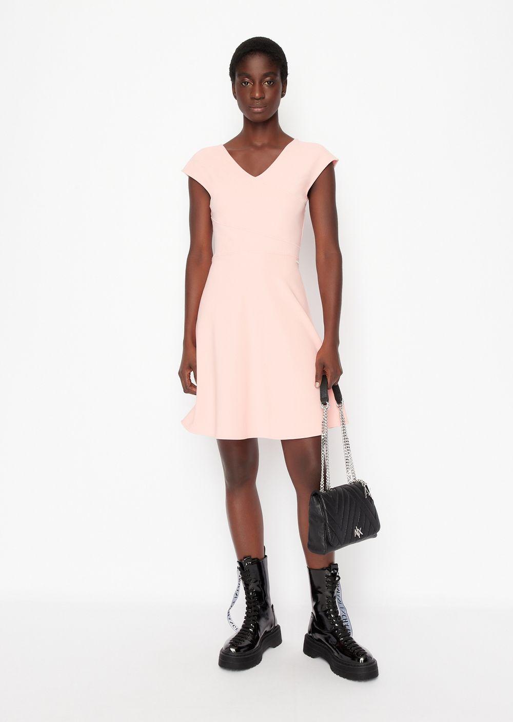 Armani Exchange Stretch Knit Dress in Pink | Lyst
