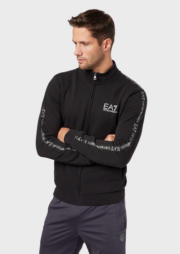 Emporio Armani Fleece Sweatshirt in Black for Men - Lyst
