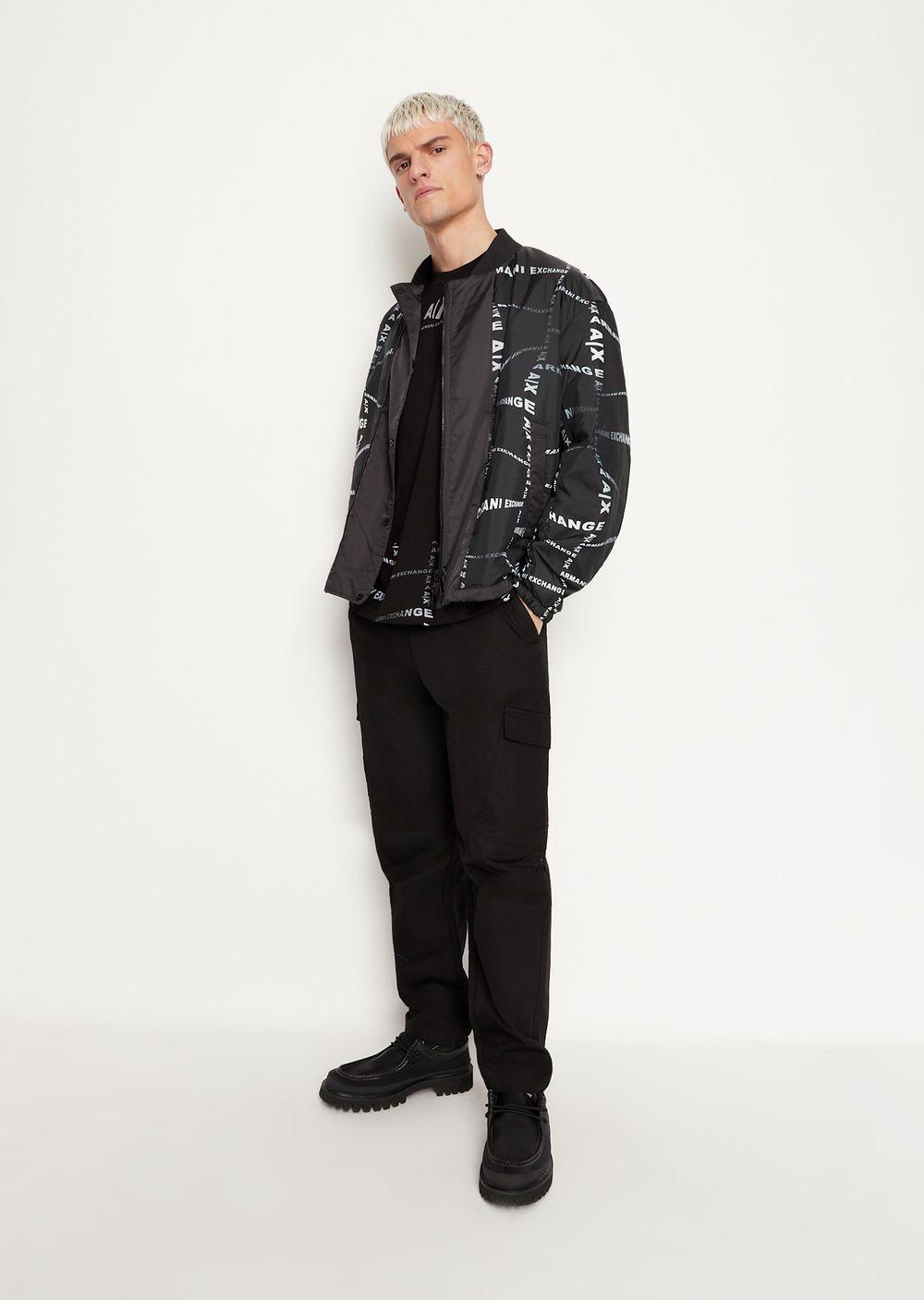 Armani Exchange Recycled Technical Fabric Bomber Jacket in Black for Men |  Lyst