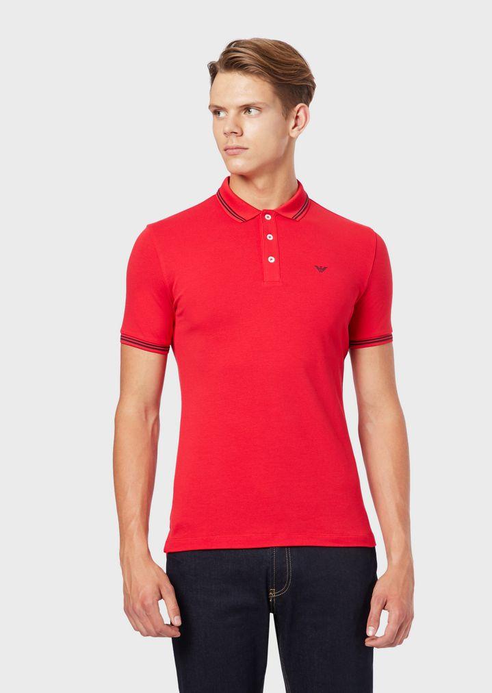 Emporio Armani Cotton Polo Shirt in Red for Men - Save 26% - Lyst