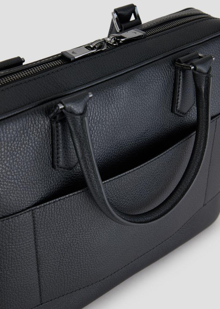 Emporio Armani Leather Briefcase in Black for Men Lyst