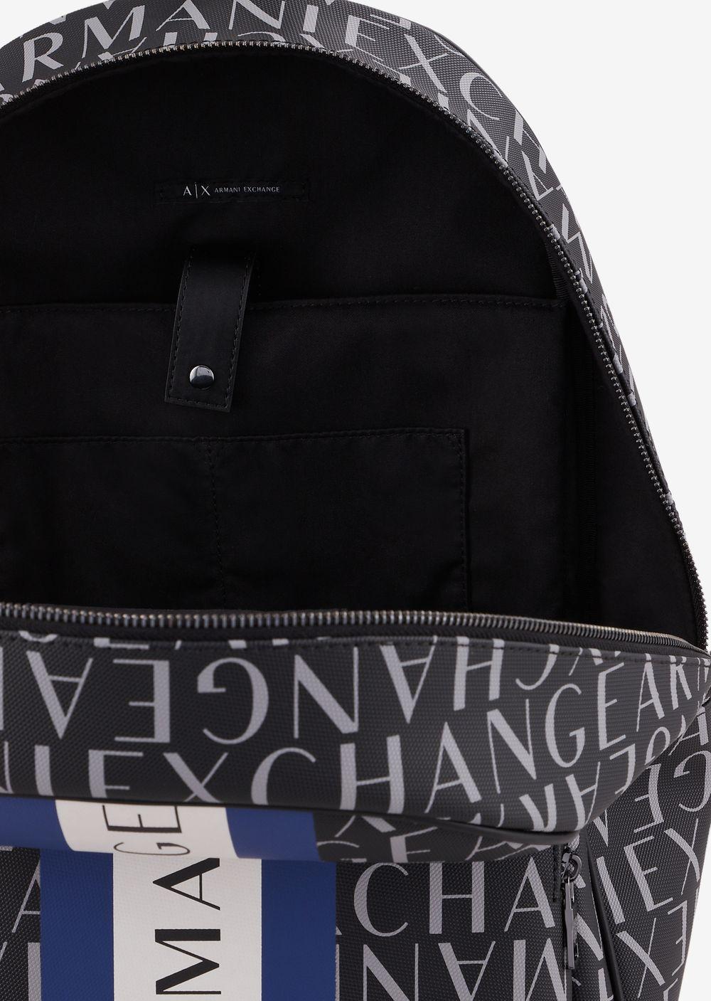 Armani Exchange Printed Logo Backpack in Blue for Men | Lyst