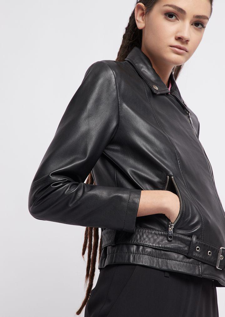 Emporio Armani Leather Jacket in Black - Save 35% - Lyst