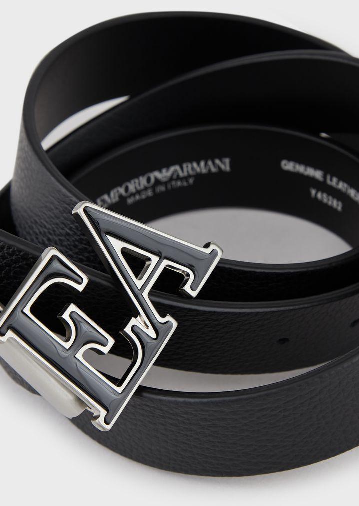 Emporio Armani Leather Belt in Black for Men - Save 47% | Lyst